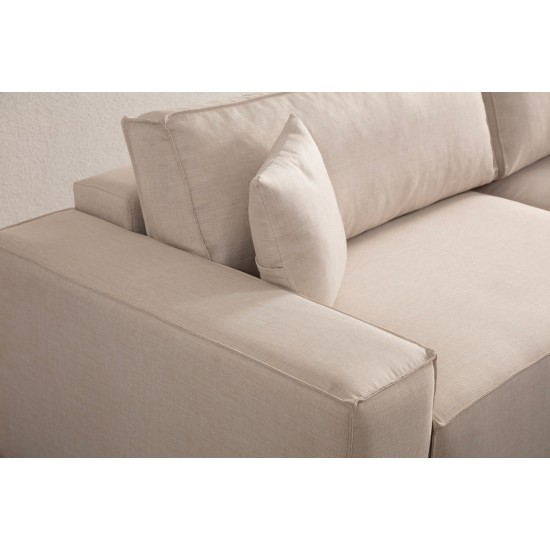 Corner Sofa-Bed Pırlo Corner Right - Ecru Ecru Corner Sofa-Bed Pırlo Corner Right - Ecru Ecru