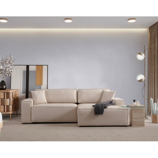 Corner Sofa-Bed Pırlo Corner Right - Ecru Ecru Corner Sofa-Bed Pırlo Corner Right - Ecru Ecru