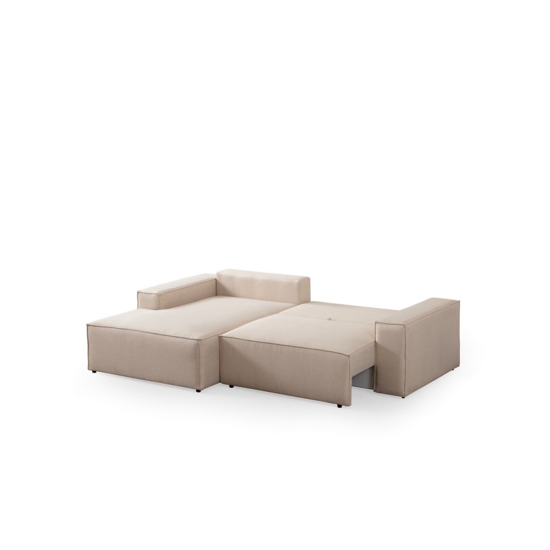 Γωνιακός Καναπές Κρεβάτι Pırlo Αριστερή Γωνία 206x145x43εκ - Ecru