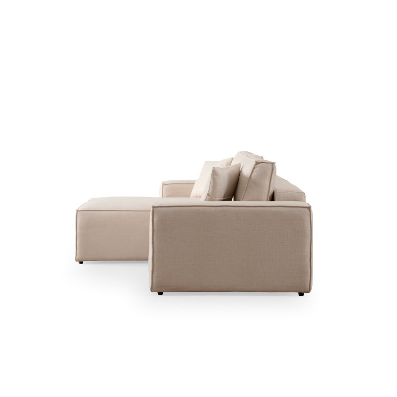 Γωνιακός Καναπές Κρεβάτι Pırlo Αριστερή Γωνία 206x145x43εκ - Ecru