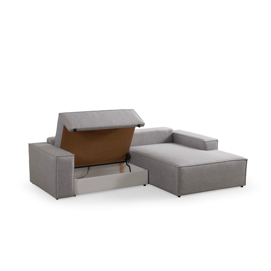 Corner Sofa-Bed Pırlo Corner Right - Light Grey Light Grey Corner Sofa-Bed Pırlo Corner Right - Light Grey Light Grey