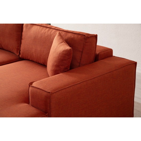 Corner Sofa-Bed Pırlo Corner Right - Orange Orange Corner Sofa-Bed Pırlo Corner Right - Orange Orange