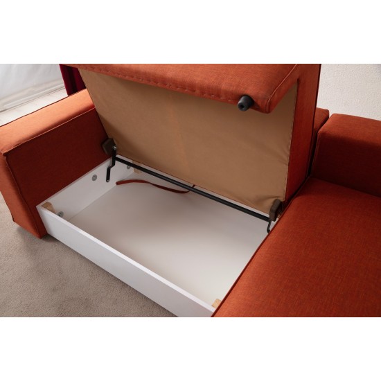 Corner Sofa-Bed Pırlo Corner Right - Orange Orange Corner Sofa-Bed Pırlo Corner Right - Orange Orange