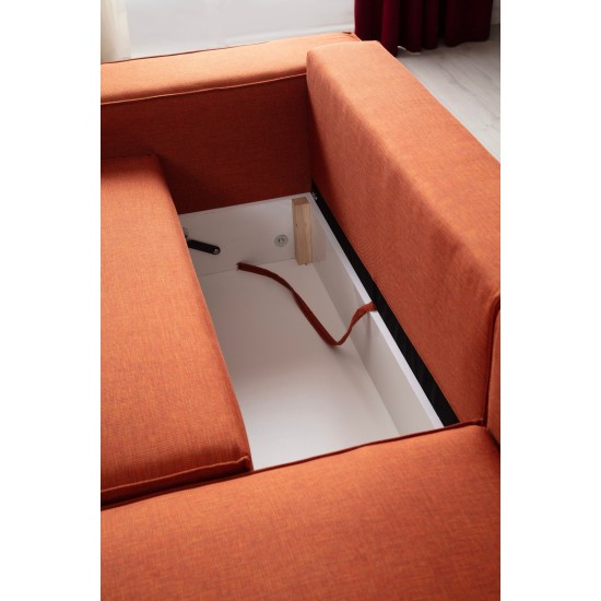Corner Sofa-Bed Pırlo Corner Right - Orange Orange Corner Sofa-Bed Pırlo Corner Right - Orange Orange