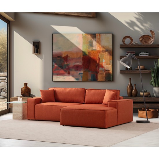 Corner Sofa-Bed Pırlo Corner Right - Orange Orange Corner Sofa-Bed Pırlo Corner Right - Orange Orange