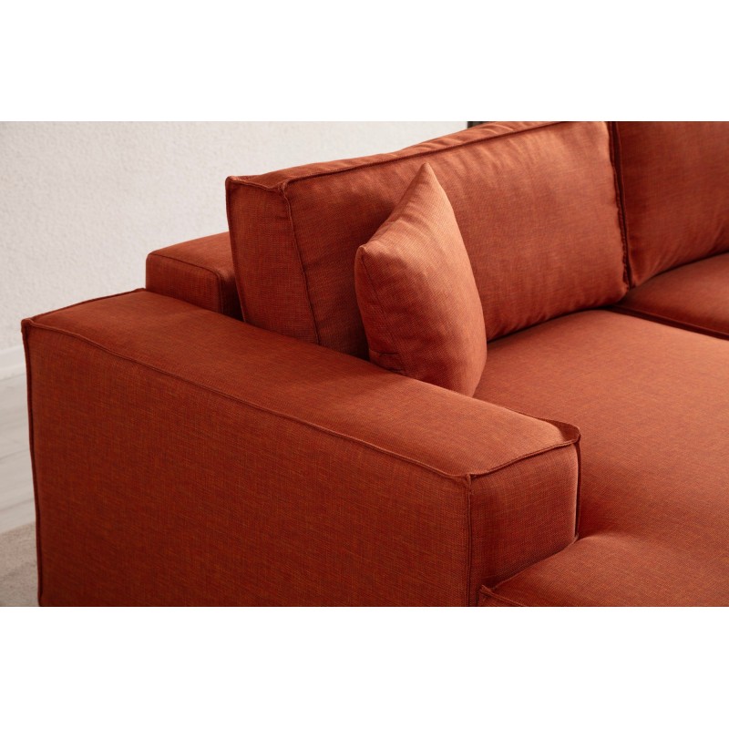 Γωνιακός Καναπές Κρεβάτι Pırlo Αριστερή Γωνία 206x145x43εκ - Orange Orange