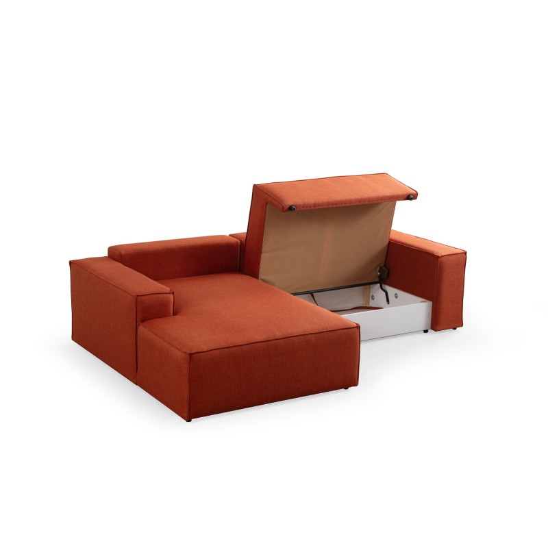 Γωνιακός Καναπές Κρεβάτι Pırlo Αριστερή Γωνία 206x145x43εκ - Orange Orange