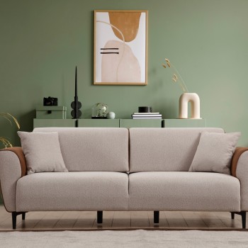 3-Seat Sofa-Bed Aren - Beige, Cinnamon Beige
Cinnamon