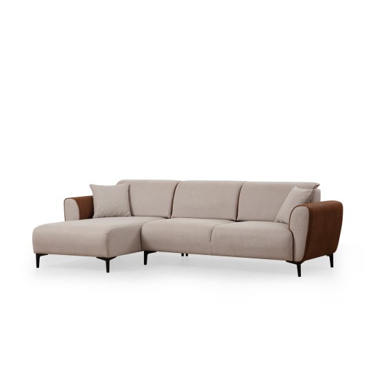 Corner Sofa-Bed Aren Left - Beige, Cinnamon Beige
Cinnamon