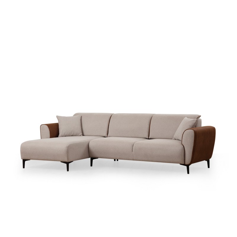 Corner Sofa-Bed Aren Left - Beige, Cinnamon Beige
Cinnamon
