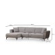 Corner Sofa-Bed Aren Left - Grey Grey Corner Sofa-Bed Aren Left - Grey Grey