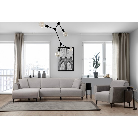 Corner Sofa-Bed Aren Left - Grey Grey Corner Sofa-Bed Aren Left - Grey Grey