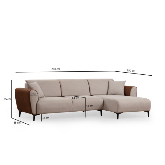 Corner Sofa-Bed Aren Right - Beige, Cinnamon Beige
Cinnamon Corner Sofa-Bed Aren Right - Beige, Cinnamon Beige
Cinnamon