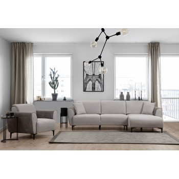 Corner Sofa-Bed Aren Right - Grey Grey
