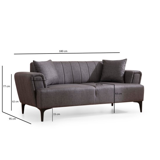 2-Seat Sofa Hamlet - Dark Grey Dark Grey 2-Seat Sofa Hamlet - Dark Grey Dark Grey