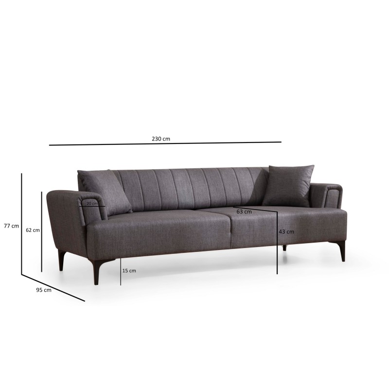 3-Seat Sofa-Bed Hamlet - Dark Grey Dark Grey