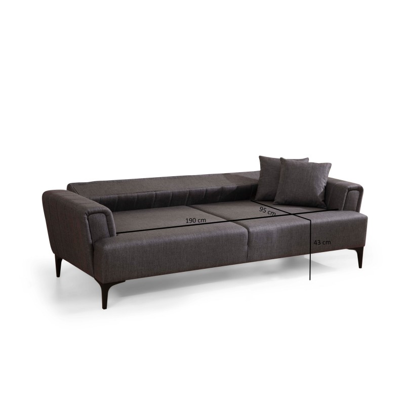 3-Seat Sofa-Bed Hamlet - Dark Grey Dark Grey