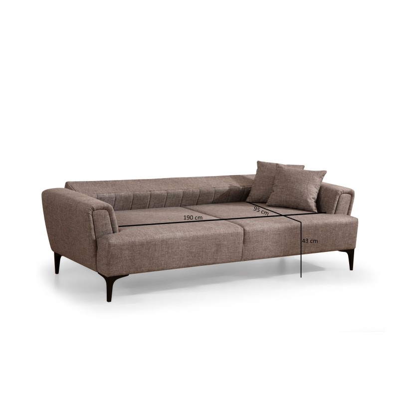 3-Seat Sofa-Bed Hamlet - Light Brown Light Brown