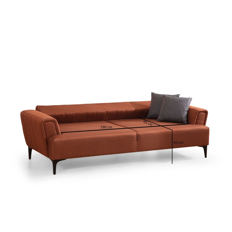 3-Seat Sofa-Bed Hamlet - Tile Red Tile Red