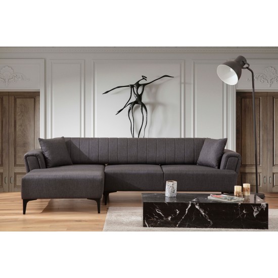Corner Sofa-Bed Hamlet Left - Dark Grey Dark Grey Corner Sofa-Bed Hamlet Left - Dark Grey Dark Grey