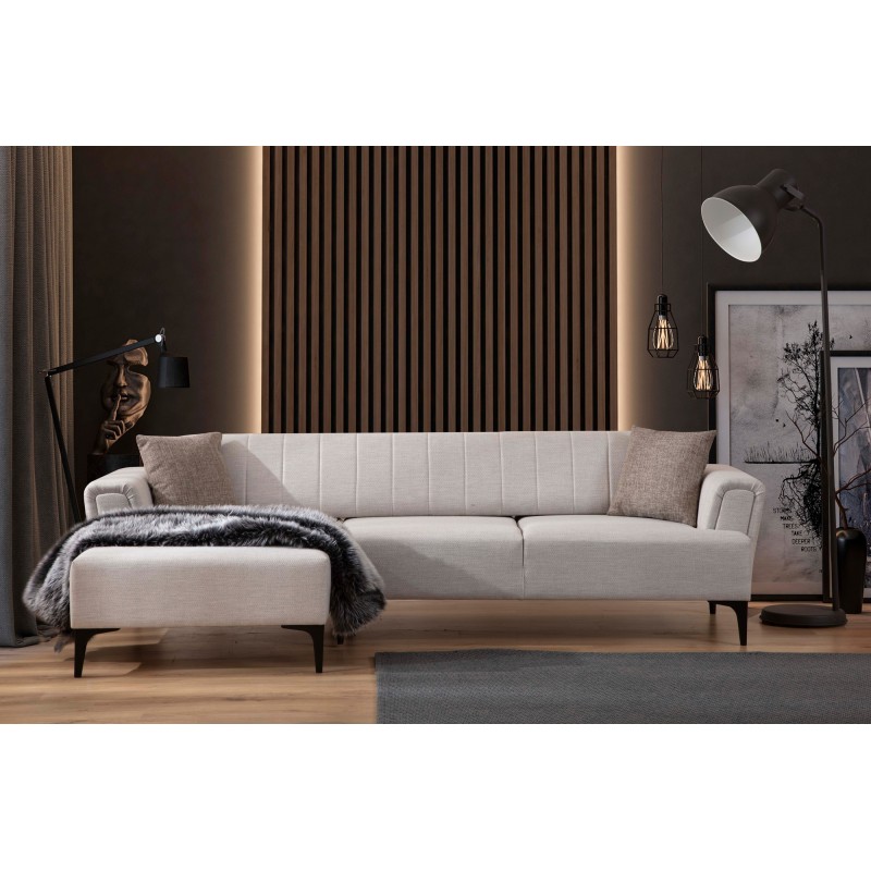 Corner Sofa-Bed Hamlet Left - Ecru Ecru