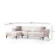 Corner Sofa-Bed Hamlet Left - Ecru Ecru Corner Sofa-Bed Hamlet Left - Ecru Ecru