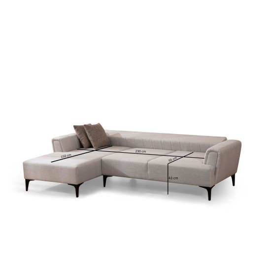 Corner Sofa-Bed Hamlet Left - Ecru Ecru Corner Sofa-Bed Hamlet Left - Ecru Ecru