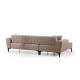 Corner Sofa-Bed Hamlet Left - Light Brown Light Brown Corner Sofa-Bed Hamlet Left - Light Brown Light Brown