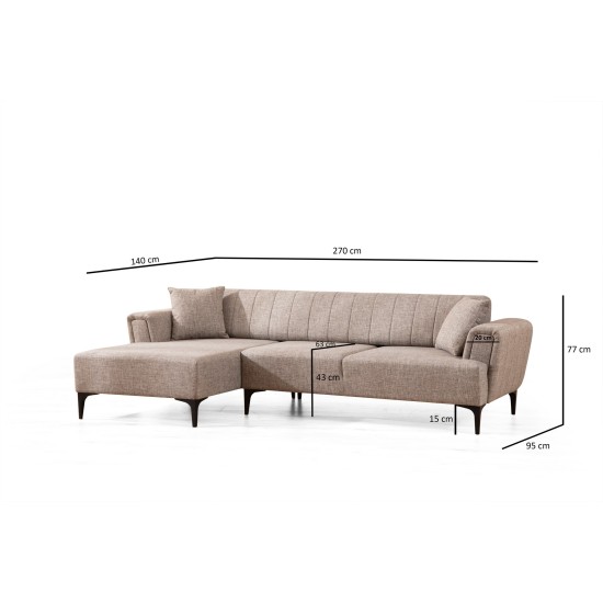 Corner Sofa-Bed Hamlet Left - Light Brown Light Brown Corner Sofa-Bed Hamlet Left - Light Brown Light Brown