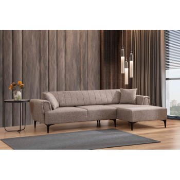 Corner Sofa-Bed Hamlet Right - Light Brown Light Brown