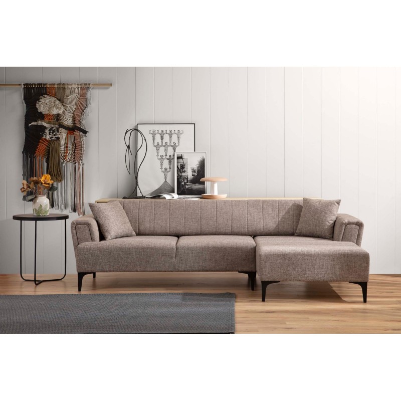 Corner Sofa-Bed Hamlet Right - Light Brown Light Brown