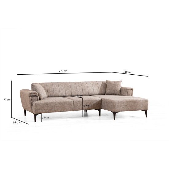 Corner Sofa-Bed Hamlet Right - Light Brown Light Brown Corner Sofa-Bed Hamlet Right - Light Brown Light Brown