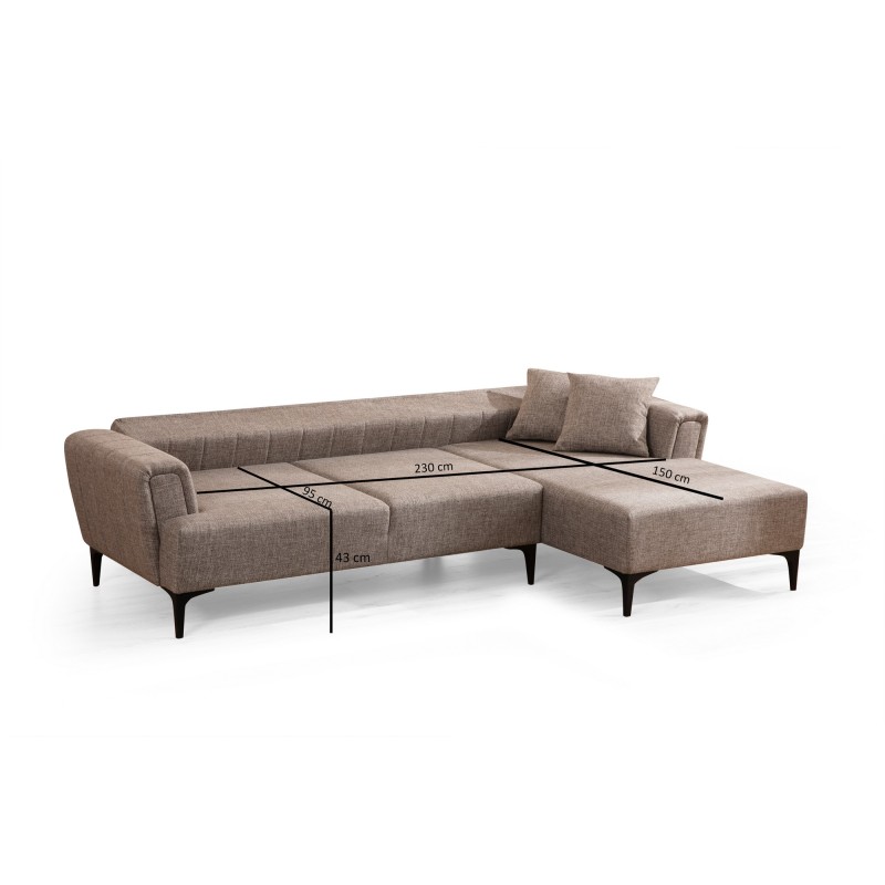 Corner Sofa-Bed Hamlet Right - Light Brown Light Brown