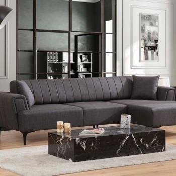 Corner Sofa-Bed Hamlet Right- Dark Grey Dark Grey