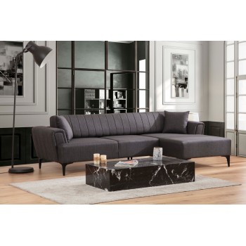 Corner Sofa-Bed Hamlet Right- Dark Grey Dark Grey