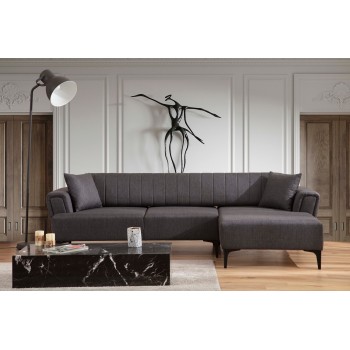 Corner Sofa-Bed Hamlet Right- Dark Grey Dark Grey