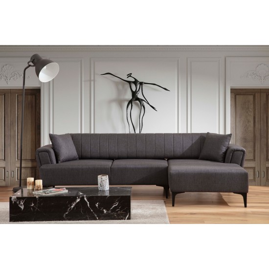 Corner Sofa-Bed Hamlet Right- Dark Grey Dark Grey Corner Sofa-Bed Hamlet Right- Dark Grey Dark Grey