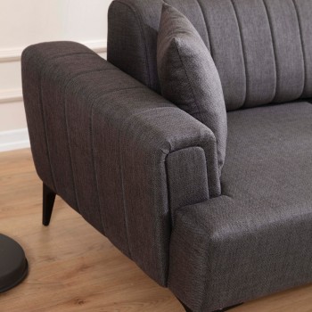 Corner Sofa-Bed Hamlet Right- Dark Grey Dark Grey