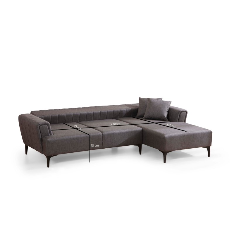 Corner Sofa-Bed Hamlet Right- Dark Grey Dark Grey