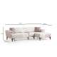 Corner Sofa-Bed Hamlet Right- Ecru Ecru