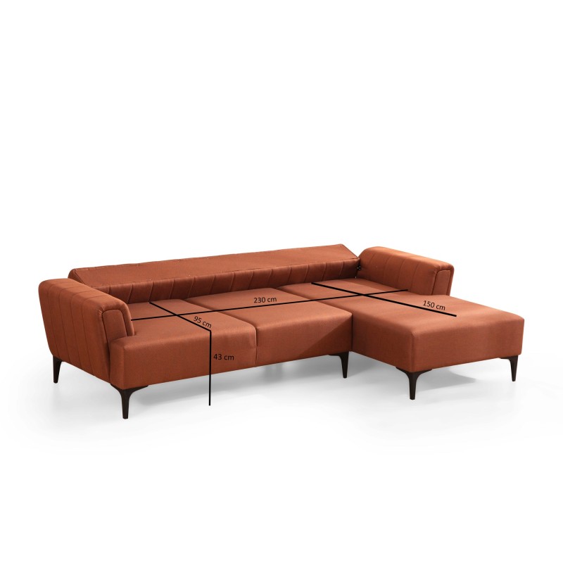 Corner Sofa-Bed Hamlet Right- Tile Red Tile Red