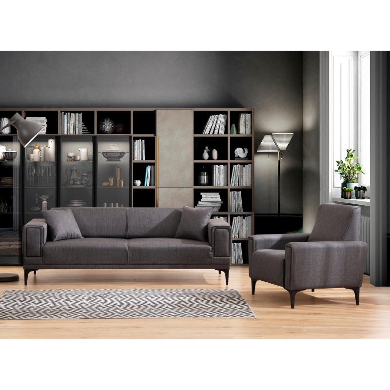 3-Seat Sofa-Bed Horizon - Dark Grey Dark Grey