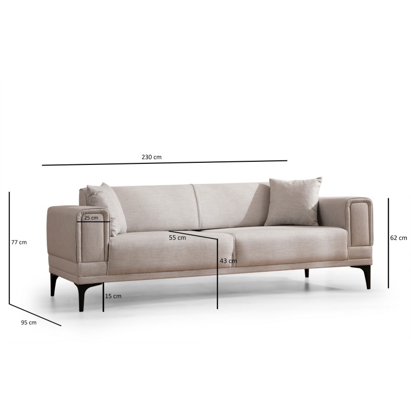 3-Seat Sofa-Bed Horizon - Ecru Ecru