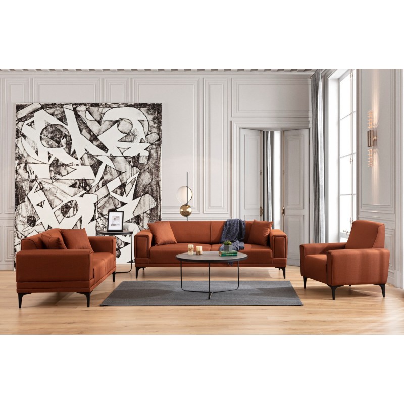 3-Seat Sofa-Bed Horizon - Tile Red Tile Red