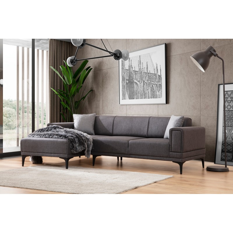 Corner Sofa-Bed Horizon Left - Dark Grey Dark Grey