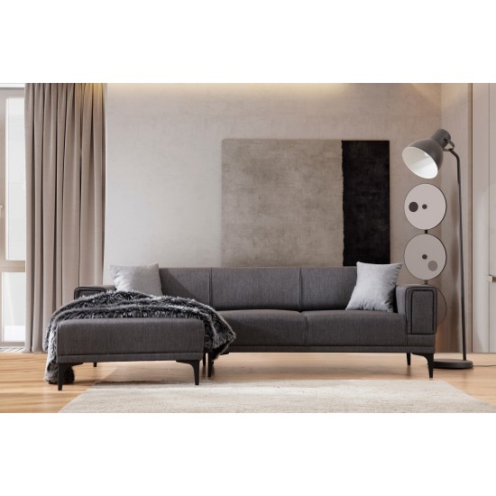 Corner Sofa-Bed Horizon Left - Dark Grey Dark Grey Corner Sofa-Bed Horizon Left - Dark Grey Dark Grey