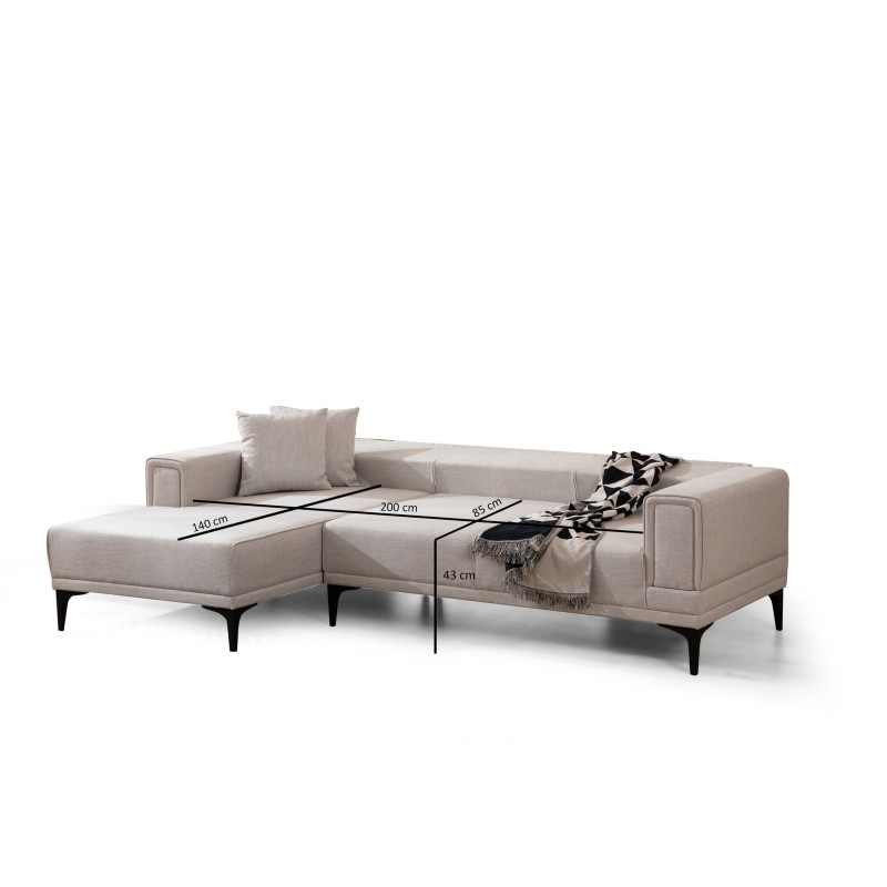 Corner Sofa-Bed Horizon Left - Ecru Ecru