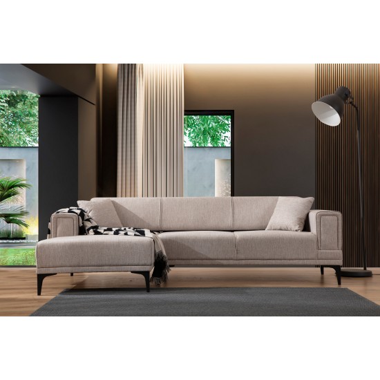 Corner Sofa-Bed Horizon Left - Light Brown Light Brown Corner Sofa-Bed Horizon Left - Light Brown Light Brown