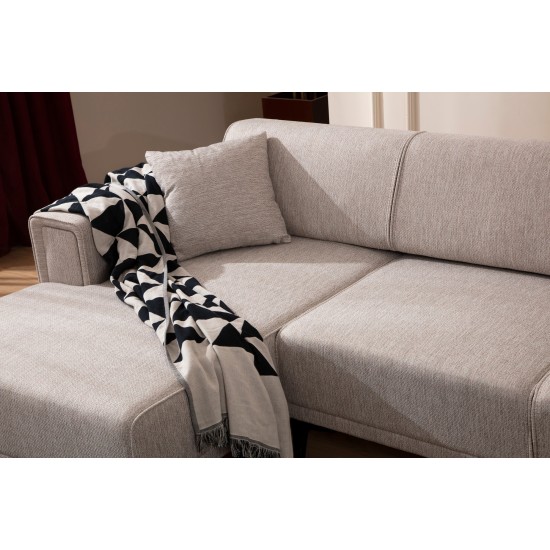 Corner Sofa-Bed Horizon Left - Light Brown Light Brown Corner Sofa-Bed Horizon Left - Light Brown Light Brown