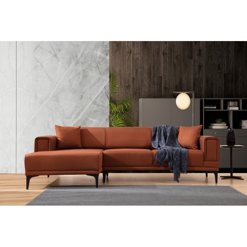 Corner Sofa-Bed Horizon Left - Tile Red Tile Red